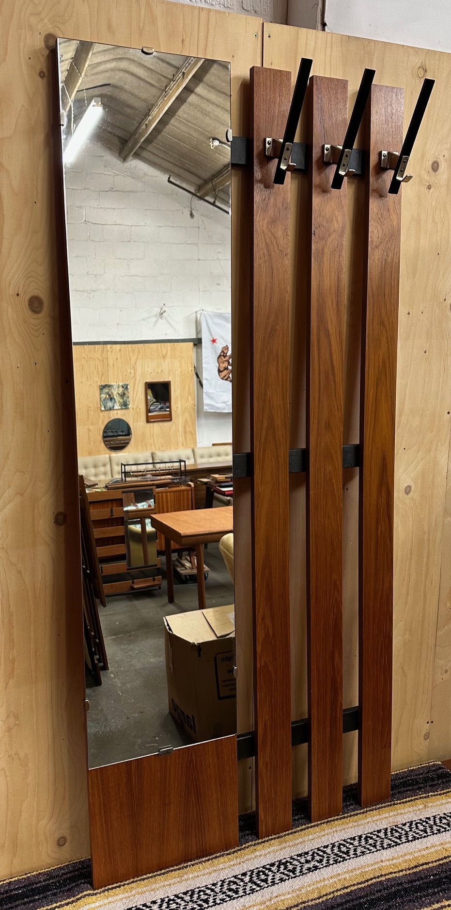Mid-Century Coat Rack with Mirror 1 - Image 3