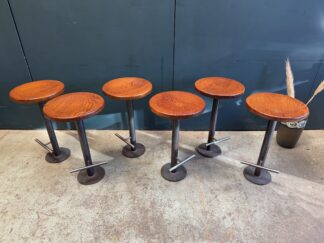 A Set of Six Industrial Vintage Bar Stools