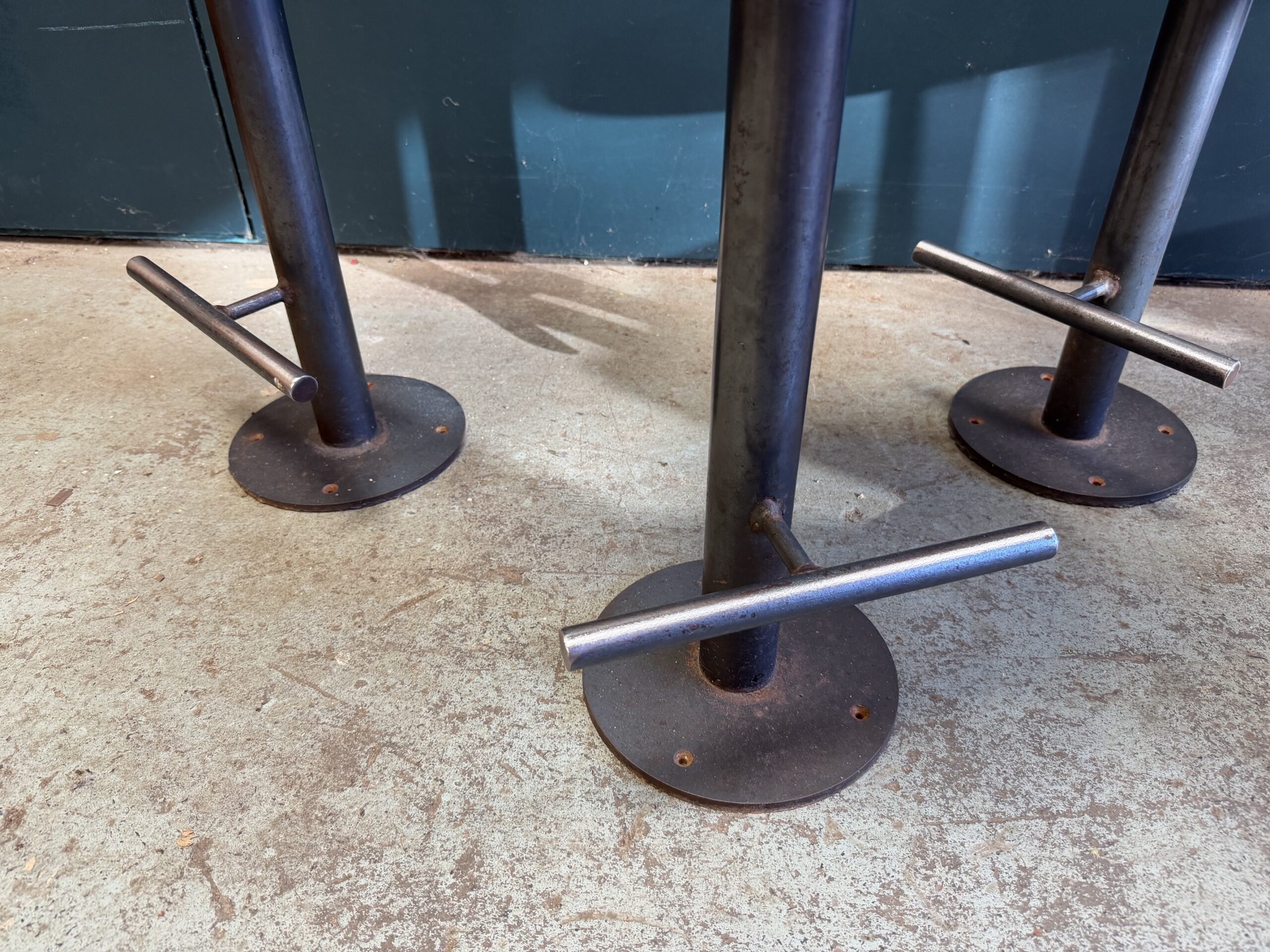 A Set of Six Industrial Vintage Bar Stools - Image 8