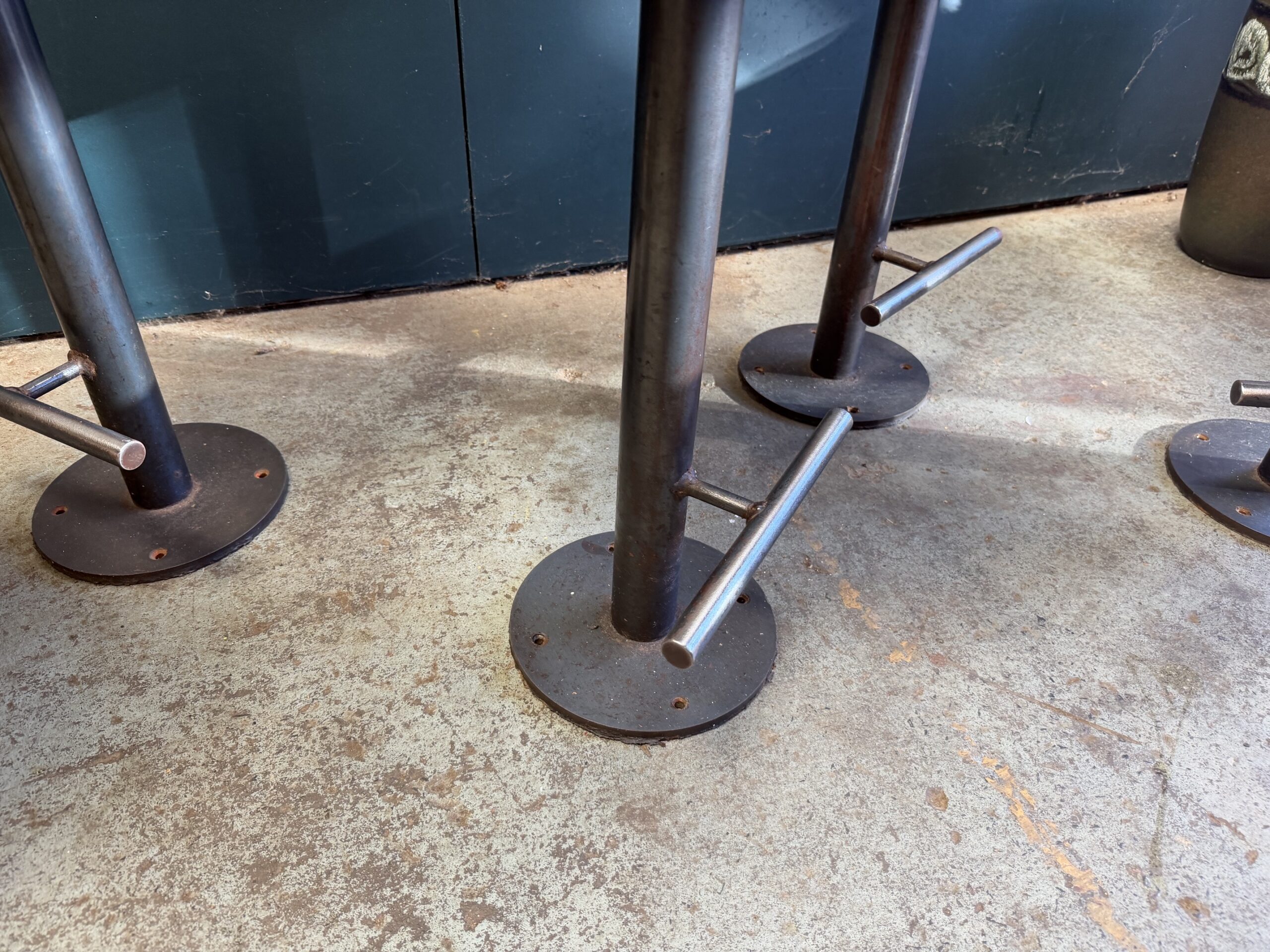 A Set of Six Industrial Vintage Bar Stools - Image 7