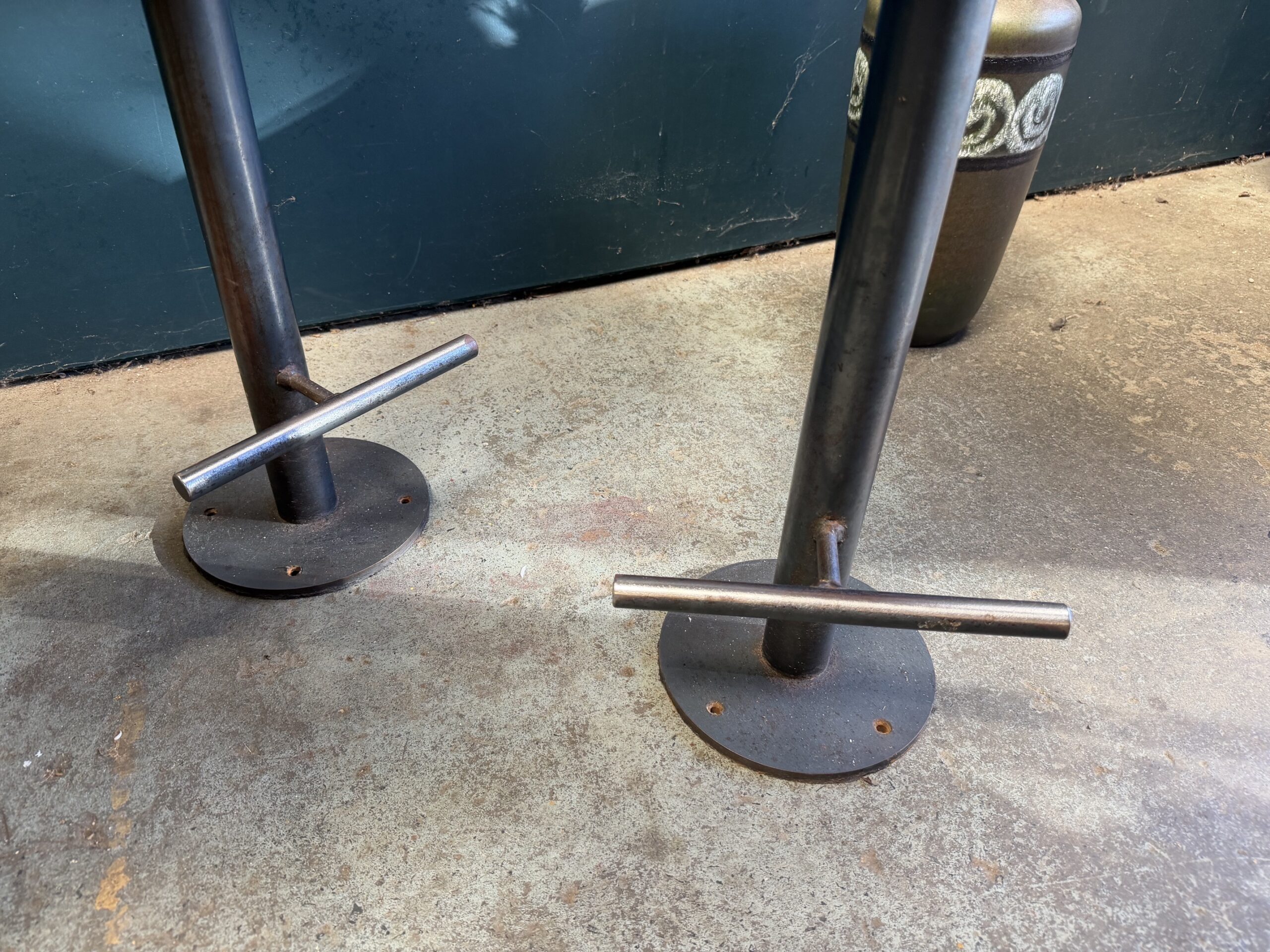 A Set of Six Industrial Vintage Bar Stools - Image 6