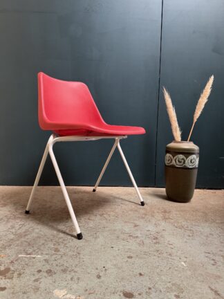 Robin Day Polyside Vintage Mid-Century Dining Chair in Red