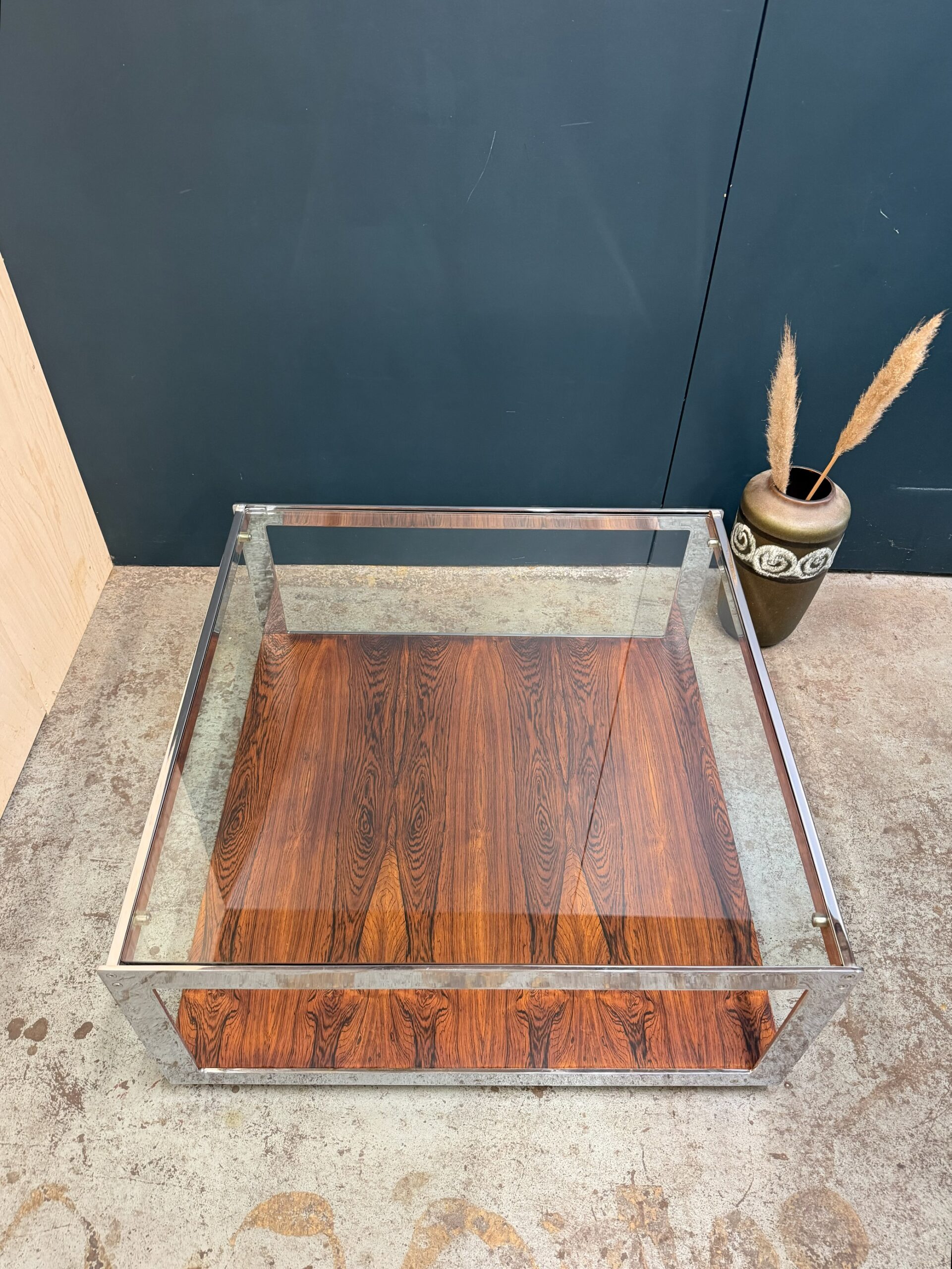 Merrow Associates Mid-Century Rosewood and Chrome Coffee Table - Image 6