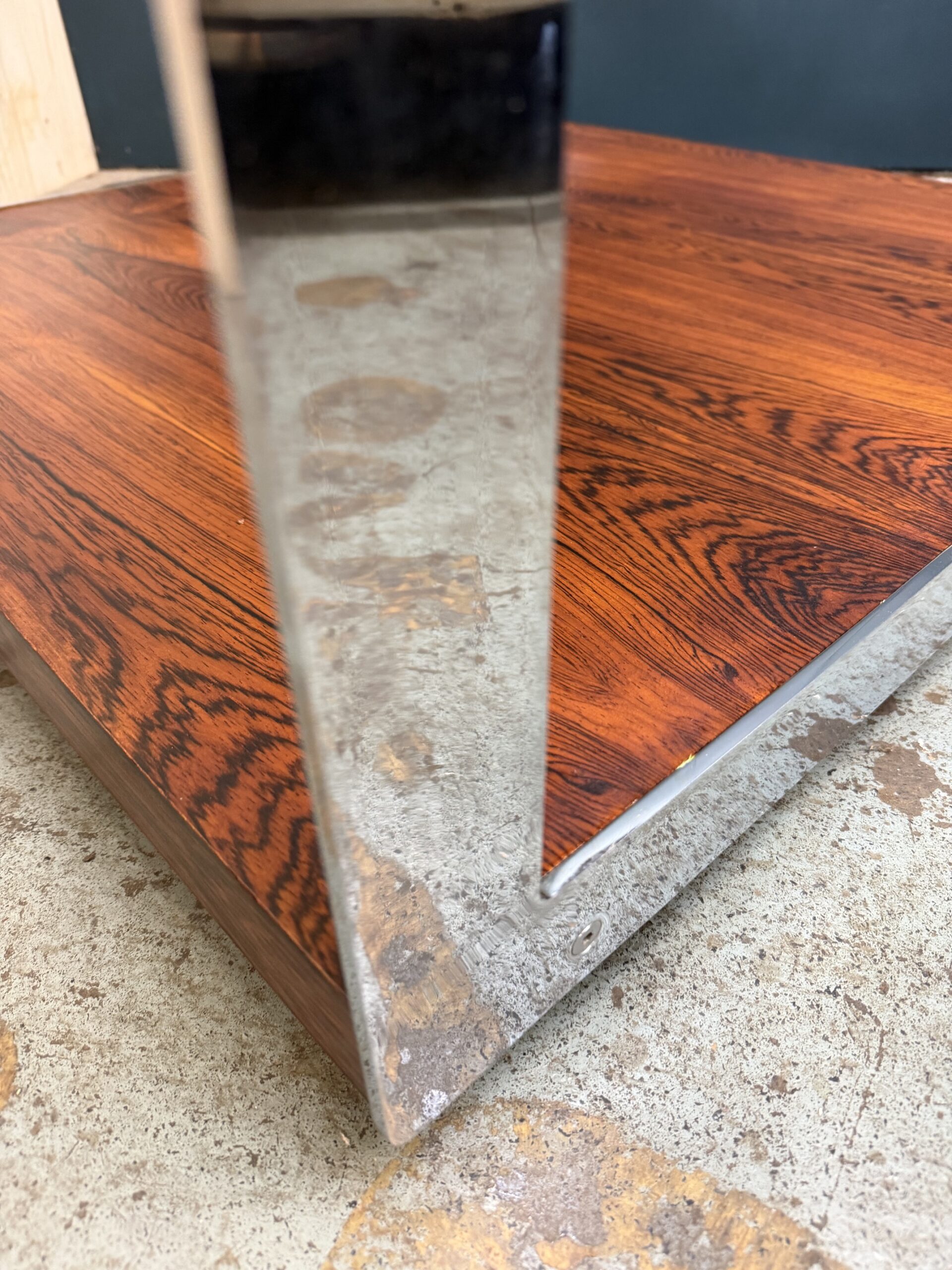 Merrow Associates Mid-Century Rosewood and Chrome Coffee Table - Image 8