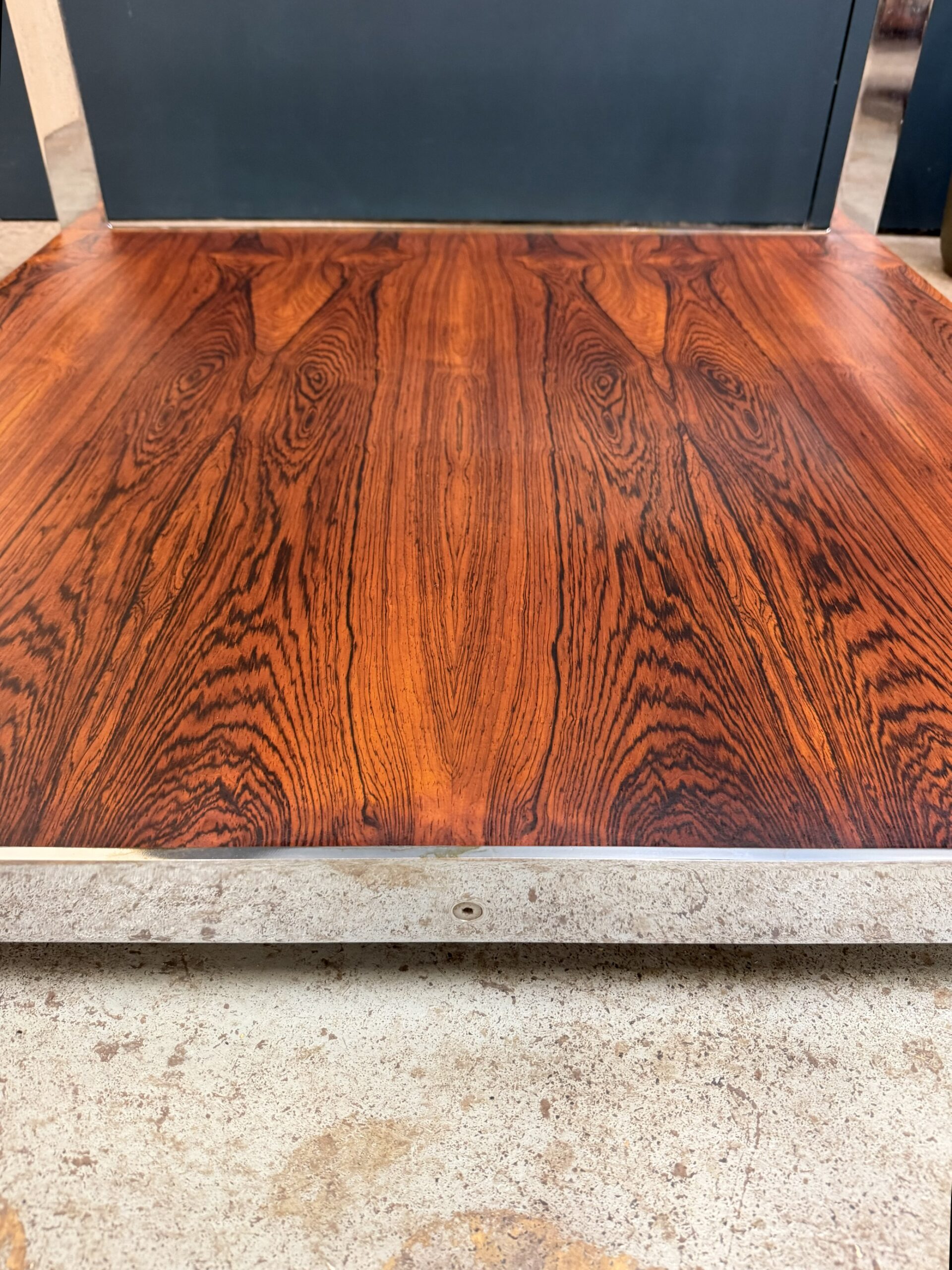 Merrow Associates Mid-Century Rosewood and Chrome Coffee Table - Image 7